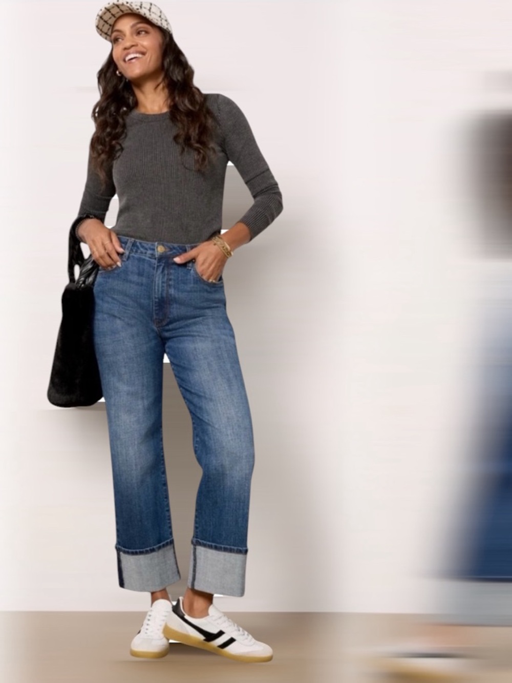 NEW Evereve x KUT High Rise Sienna Unspeakable Wide Leg Cuffed Jeans size 4